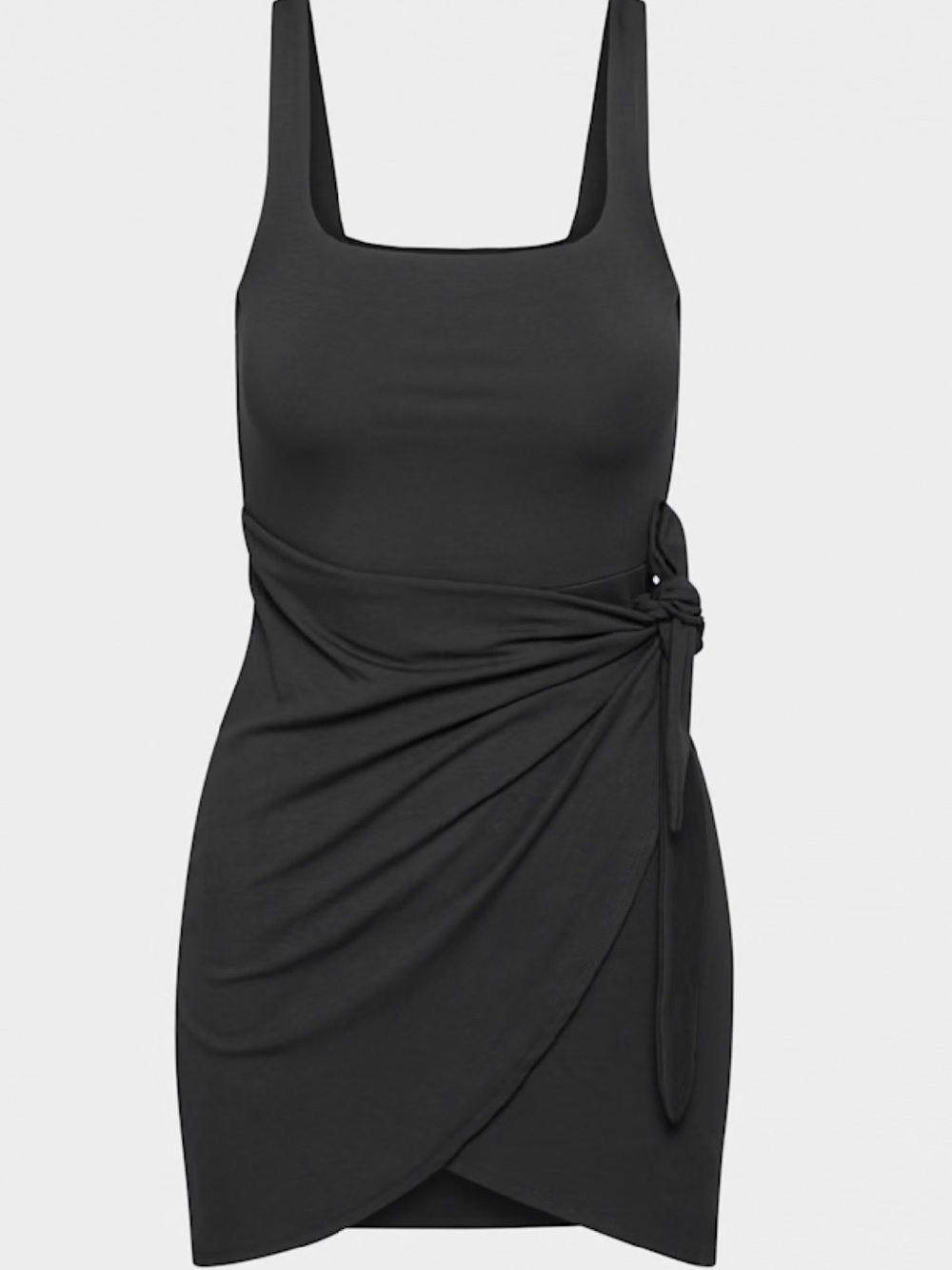Aritzia Black Midi Tank Dress with Waist Tie Detail - Picture 8 of 9